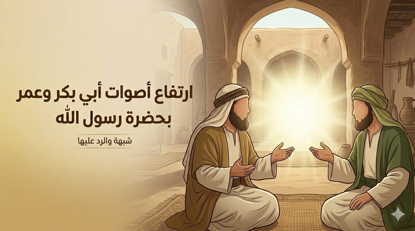 ارتفاع أصوات أبي بكر وعمر رضي الله عنهما بحضرة رسول الله ﷺ