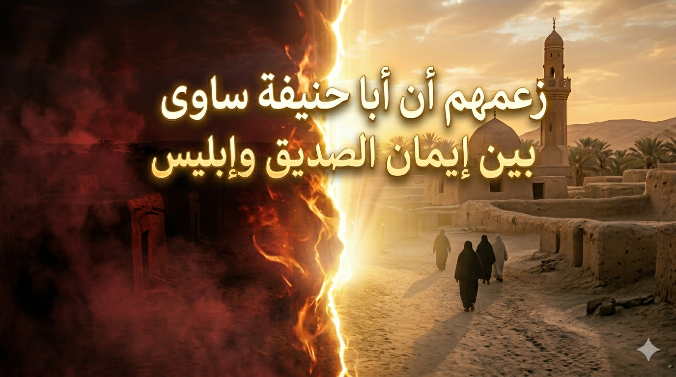 زعمهم أن أبا حنيفة ساوى بين إيمان الصديق وإبليس