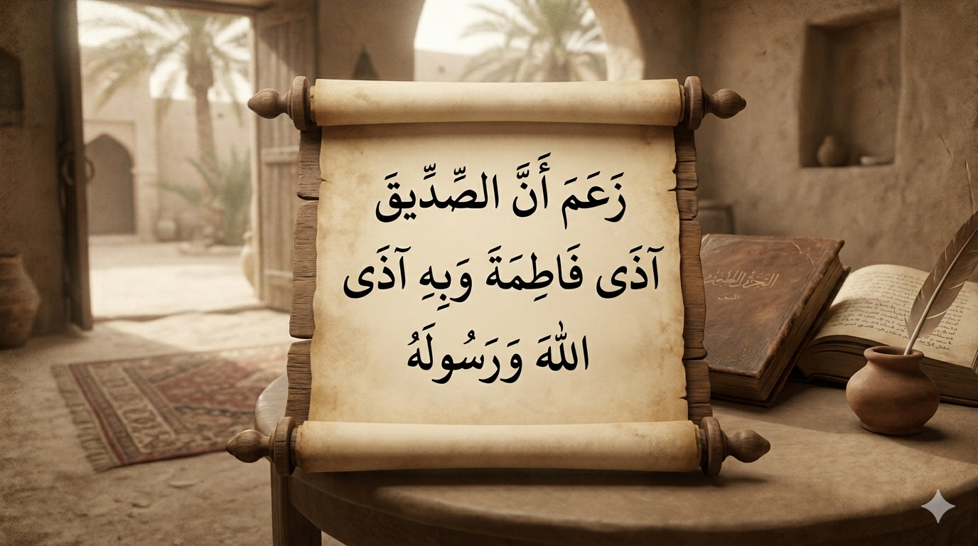 زعم أن الصديق آذى فاطمة وبه آذى الله ورسوله