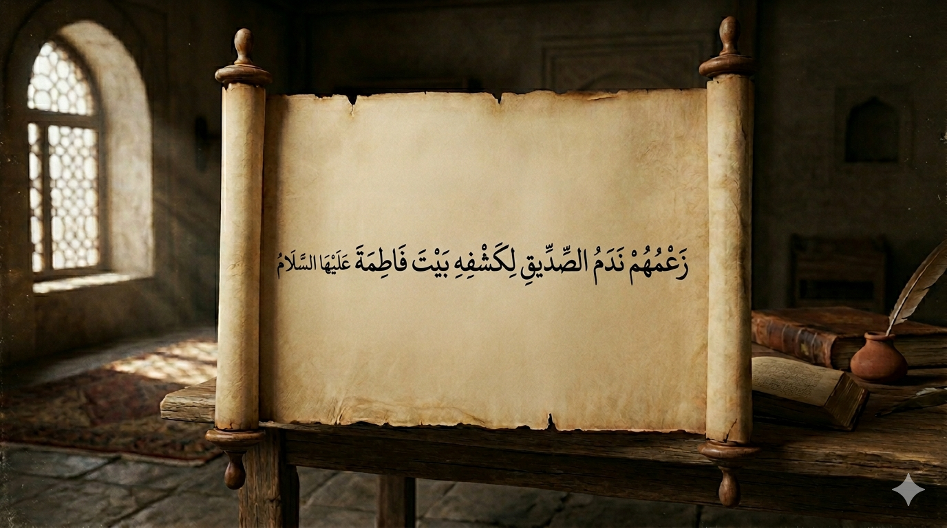 زعمهم ندم الصديق لكشفه بيت فاطمة عليها السلام