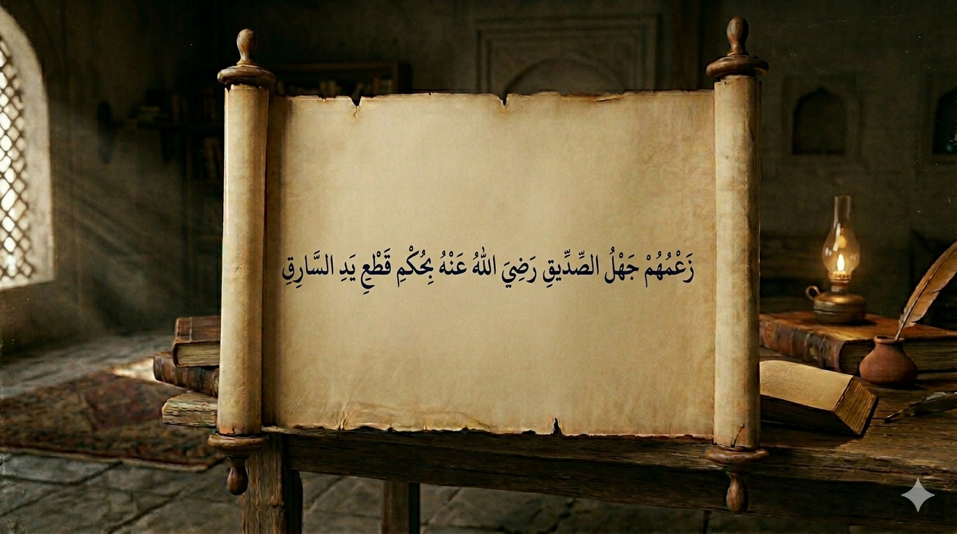 زعمهم جهل الصديق رضي الله عنه بحكم قطع يد السارق
