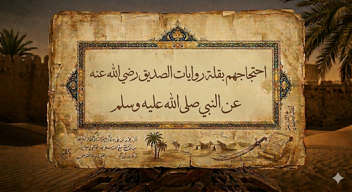 احتجاجهم بقلة روايات الصديق رضي الله عنه عن النبي صلى الله عليه وسلم