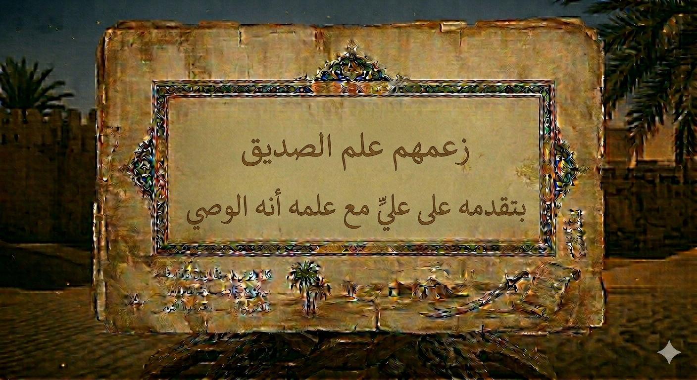 زعمهم علم الصديق بتقدمه على علي مع علمه أنه الوصي