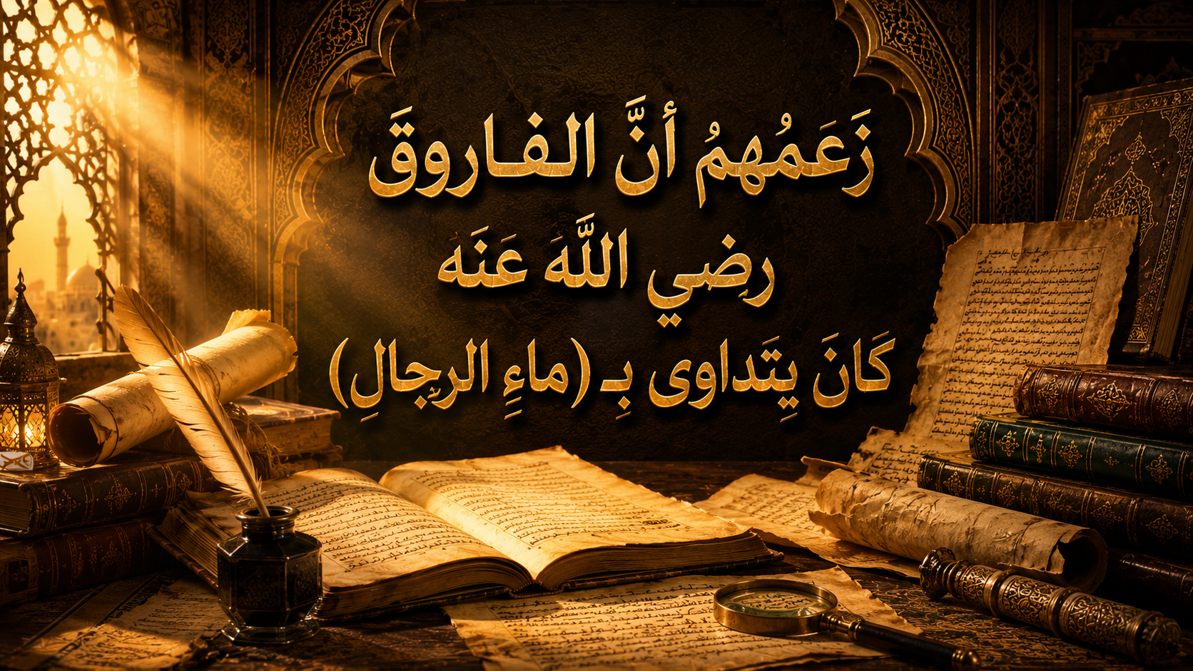 زعمُهم أنَّ الفاروقَ رضي الله عنه كانَ يتداوى بـ ماءِ الرجالِ