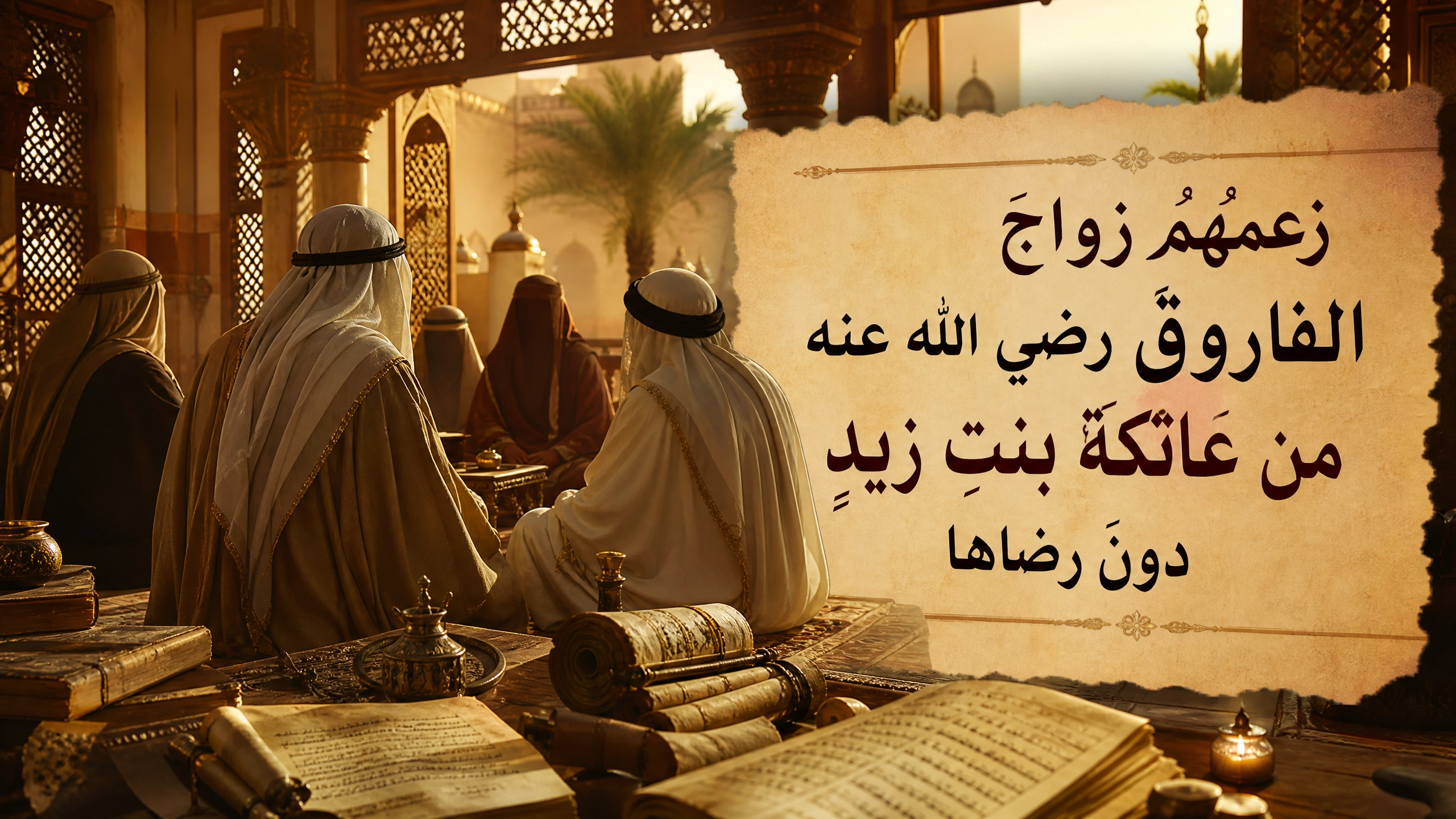 زعمُهم زواجَ الفاروق رضي الله عنه من عاتكةَ بنتِ زيدٍ دونَ رضاها