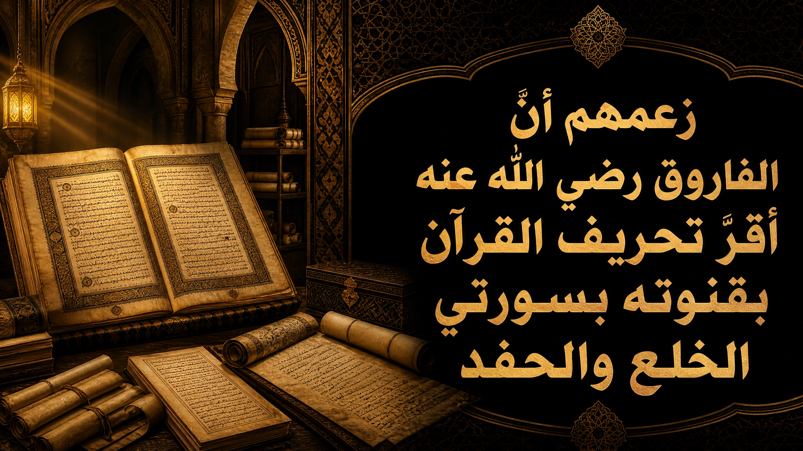 زعمهم أنَّ الفاروق رضي الله عنه أقرَّ تحريف القرآن بقنوته بسورتي الخلع والحفد