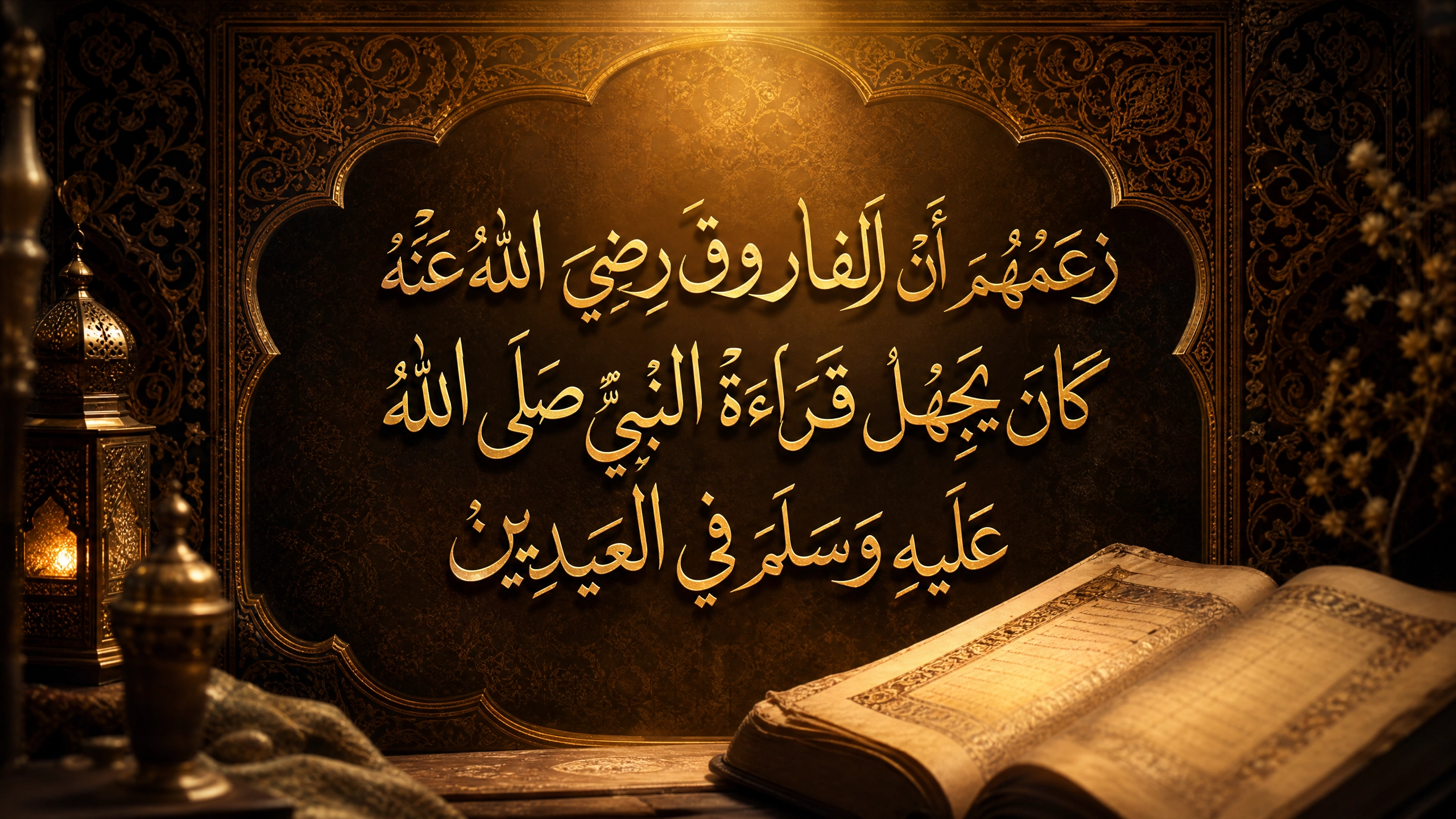 زعمهم أن الفاروق رضي الله عنه كان يجهل قراءة النبي صلى الله عليه وسلم في العيدين