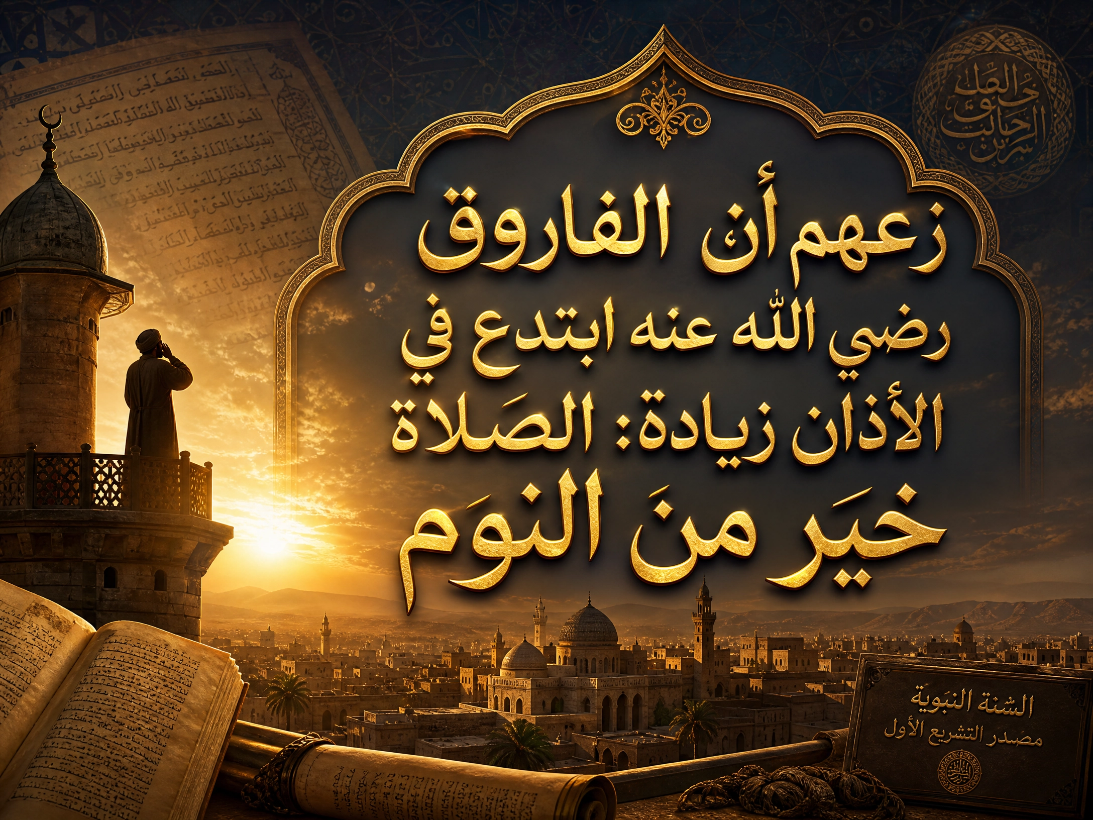 زعمهم أن الفاروق رضي الله عنه ابتدع في الأذان زيادة: (الصلاة خير من النوم)