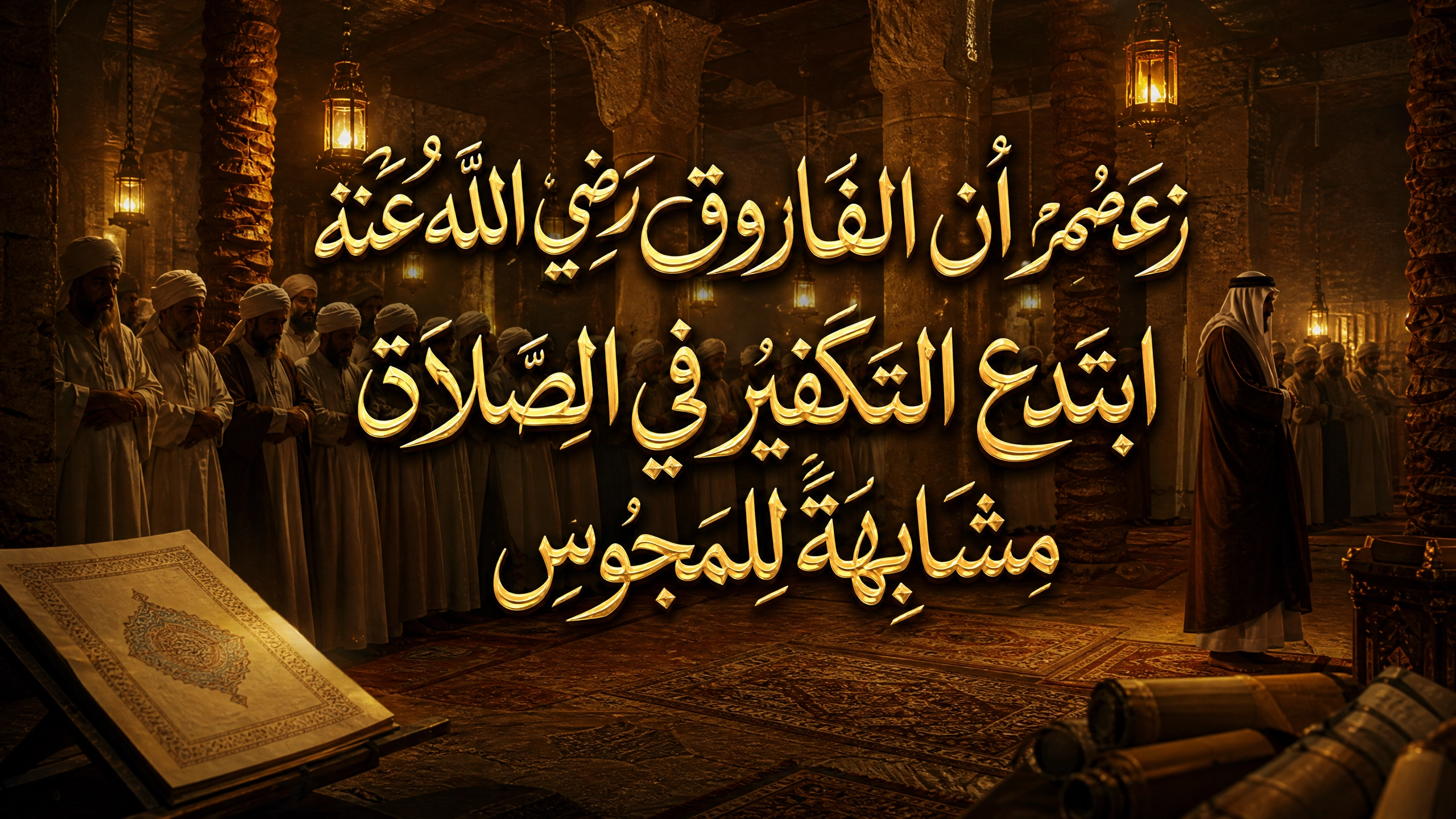 زعمهم أن الفاروق رضي الله عنه ابتدع التكفير في الصلاة مشابهةً للمجوس