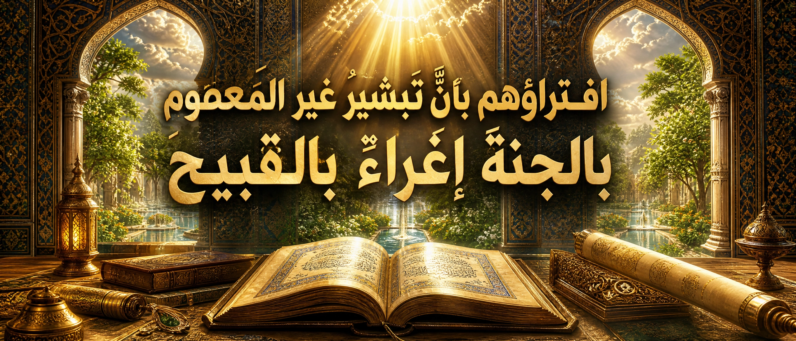 افتراؤهم بأنَّ تبشير غير المعصوم بالجنة إغراءٌ بالقبيح