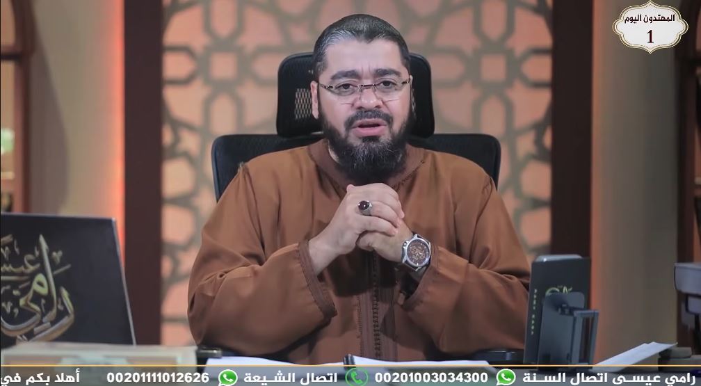 رامي عيسى يرد على شبهة شرب أبي بكر الخمر.. 7 أدلة يستند إليها في تفنيد الرواية (فيديو)